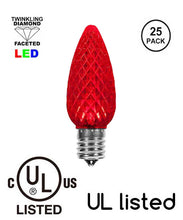 Load image into Gallery viewer, UL listed red faceted LED pack of 25