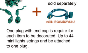 end of mini lights with coaxial power plug