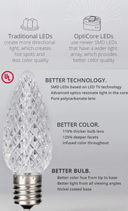 opticored LED warm white bulbs