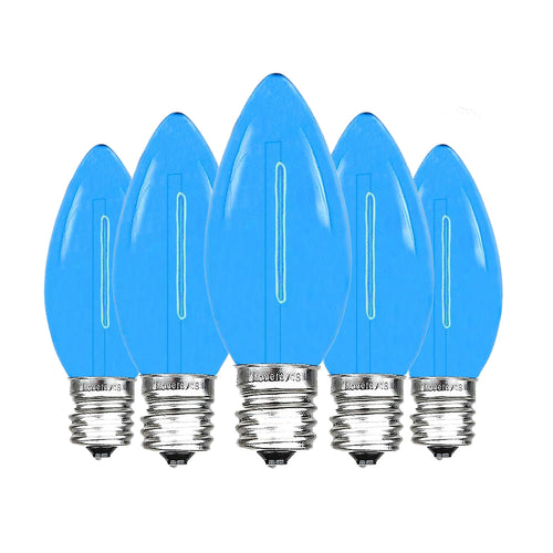blue C9 LED filament christmas bulbs