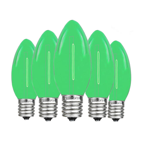 green C9 LED filament christmas bulbs
