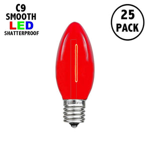red c9 smooth LED shaterproof christmas bulbs pack of 25