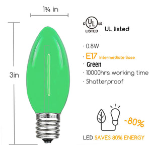 green filament christmas bulb dimensions and energy percentage